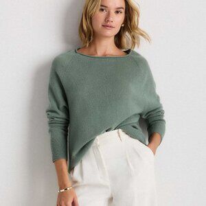 Mongolian Cashmere Boatneck Sweater Sea Green S brand new never worn